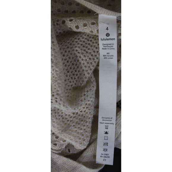 Lululemon Lightweight Linen Relaxed Sweater Beige 4 NWOT - Picture 11 of 12